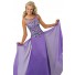 Elegant Bateau Neckline Keyhole Back Long Lilac Chiffon Beaded Teen Prom Dress