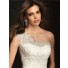 Elegant Fitted Mermaid One Shoulder Lace Beaded Wedding Dress With Buttons