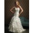 Elegant Mermaid One Shoulder Layered Organza Ruffles Wedding Dress With Ruching