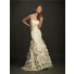 Elegant Mermaid Strapless Layered Ivory Taffeta Wedding Dress With Ruching Ruffles