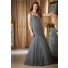 Elegant Mermaid Sweetheart Charcoal Grey Tulle Lace Beaded Evening Dress With Straps