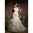 Elegant Mermaid Sweetheart Corset Back Organza Ruffle Plus Size Wedding Dress With Belt