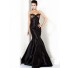 Elegant Mermaid Sweetheart Long Black Evening Dress With Lace Beaded