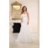 Elegant Mermaid Sweetheart Organza Draped Corset Wedding Dress With Crystals