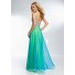 Elegant One Shoulder Long Yellow Green Chiffon Layered Beaded Prom Dress With Slit Straps