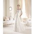 Elegant Princess A Line Illusion Neckline Off The Shoulder Lace Wedding Dress With Sleeves Buttons