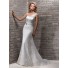 Elegant Sheath One Shoulder Lace Wedding Dress With Swarovski Crystal Belt