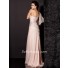 Elegant Sheath One Shoulder Long Light Pink Chiffon Beaded Evening Wear Dress