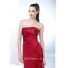 Elegant Sheath Strapless Long Red Silk Summer Wedding Guest Dress