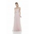 Elegant Sheath Sweetheart Long Baby Pink Tulle Bridesmaid Dress With Crystal