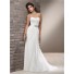 Elegant Simple A Line Strapless Chiffon Wedding Dress With Crystal Sash