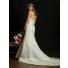 Elegant Simple A Line Strapless Lace Wedding Dress With Sash Train