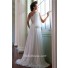 Elegant Simple Sheath One Shoulder Ruched Chiffon Beach Garden Wedding Dress