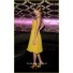 Elegant Spaghetti Strap Short Yellow Chiffon Taylor Swift Celebrity Dress