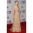 Elegant Strapless Long Gold Sequined Taylor Swift Red Carpet Celebrity Dress