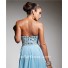 Elegant Sweetheart Long Light Blue Chiffon Beaded Crystals Prom Dress 