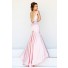 Elegant Trumpet Mermaid Bateau Neck Low Back Long Pink Satin Evening Prom Dress