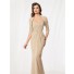 Elegant mermaid floor length champagne chiffon mother of the bride dress with jacket
