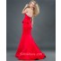 Elegant mermaid sweetheart floor length red beading satin evening dress