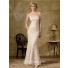 Elegant mermaid long champagne lace mother of the bride dress with a wrap