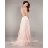 Empire Waist Side Cut Out Backless Long Pale Pink Chiffon Beaded Prom Dress