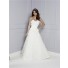 Fairy Princess A Line Strapless Sweetheart Lace Floral Wedding Dress With Beaded Flowers