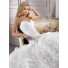 Fashion Ball Gown Sweetheart Ruched Organza Ruffle Wedding Dress With Crystal