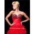 Fashion Sweetheart High Low Red Organza Floral Party Prom Dress With Beaded