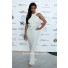 Fashion Unusual Long kim kardashian white dress With Sash
