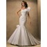 Fit And Flare Mermaid One Shoulder Organza Lace Wedding Dress Corset Back