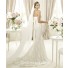 Fit And Flare Mermaid Strapless Lace Wedding Dress With Crystal Sash Buttons