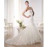 Fit And Flare Mermaid Strapless Tulle Lace Wedding Dress With Appliques