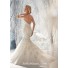 Fit And Flare Mermaid Sweetheart Cap Sleeve Open Back Tulle Embroidered Wedding Dress