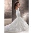 Fit And Flare Mermaid Sweetheart Corset Back Layered Tulle Lace Wedding Dress