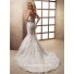 Fit And Flare Mermaid Sweetheart Lace Wedding Dress With Sash Buttons