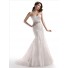 Fit And Flare Mermaid Sweetheart Lace wedding Dress With Crystal Belt