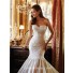 Fit And Flare Mermaid Sweetheart Low Back Ruched Taffeta Lace Beaded Wedding Dress
