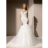 Fit And Flare Mermaid Sweetheart Neckline Venice Lace Tulle Wedding Dress With Straps