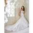 Fit And Flare Mermaid Sweetheart Ruched Satin Corset Wedding Dress With Spaghetti Straps