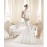 Fit Mermaid Bateau Neckline Cap Sleeves Lace Wedding Dress With Illusion Back