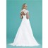 Fitted A Line Cap Sleeve Keyhole Open Back Tulle Lace Beaded Wedding Dress