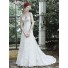 Fitted A Line Scalloped Neckline See Through Back Lace Beaded Wedding Dress
