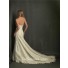 Fitted A Line Strapless Lace Garden Wedding Dress With Sparkle Sequins Ruching