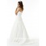 Fitted A Line Strapless Sweetheart Lace Tulle Draped Corset Wedding Dress Beading Buttons