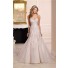 Fitted A Line Strapless Sweetheart Tulle Lace Beaded Wedding Dress