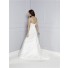 Fitted A Line Strapless Sweetheat Satin Lace Beaded Wedding Dress With Buttons