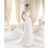 Fitted A Line Sweetheart Cap Sleeve Lace Chiffon Wedding Dress Open Back