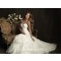 Fitted A Line Sweetheart Layer Organza Ruffle Wedding Dress With Train