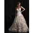 Fitted Ball Gown Sweetheart Champagne Organza Ruched Wedding Dress With Crystals