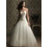 Fitted Ball Gown Sweetheart Satin Tulle Wedding Dress With Embroidery Beading